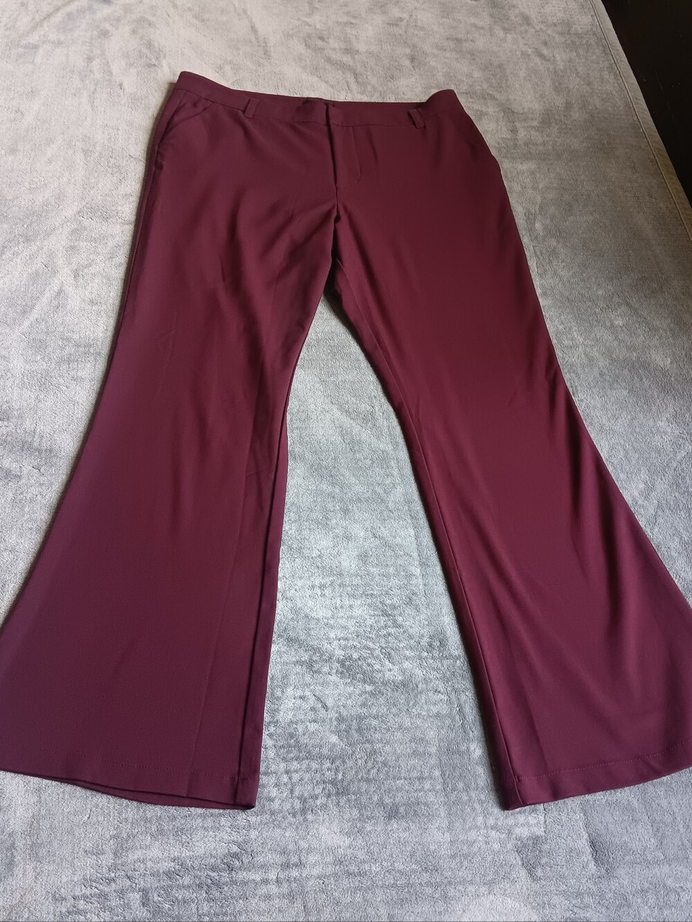 KUT from the Kloth Burgundy Stella High Rise Flare Pants Womens Size 16 - Picture 2 of 11